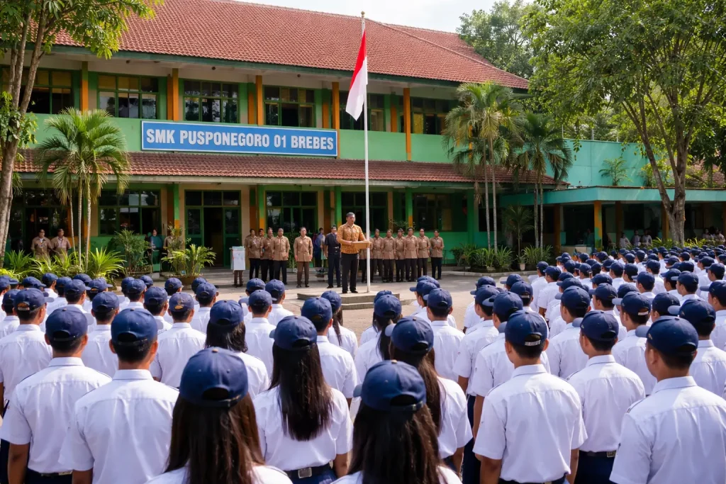 SMK Pusponegoro 01 Brebes Gelar Apel Pagi dan Pembinaan Karakter Siswa