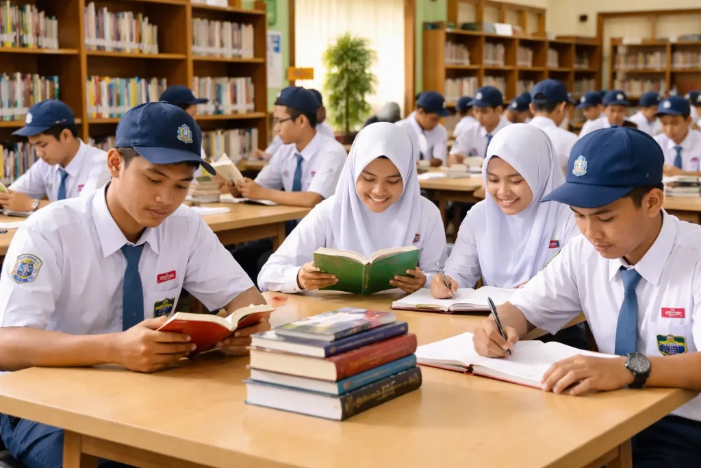 Siswa SMK Pusponegoro 01 Brebes Ikuti Kegiatan Literasi Sekolah